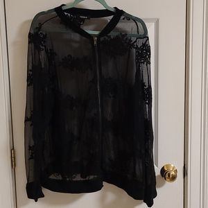 Zip up lace jacket